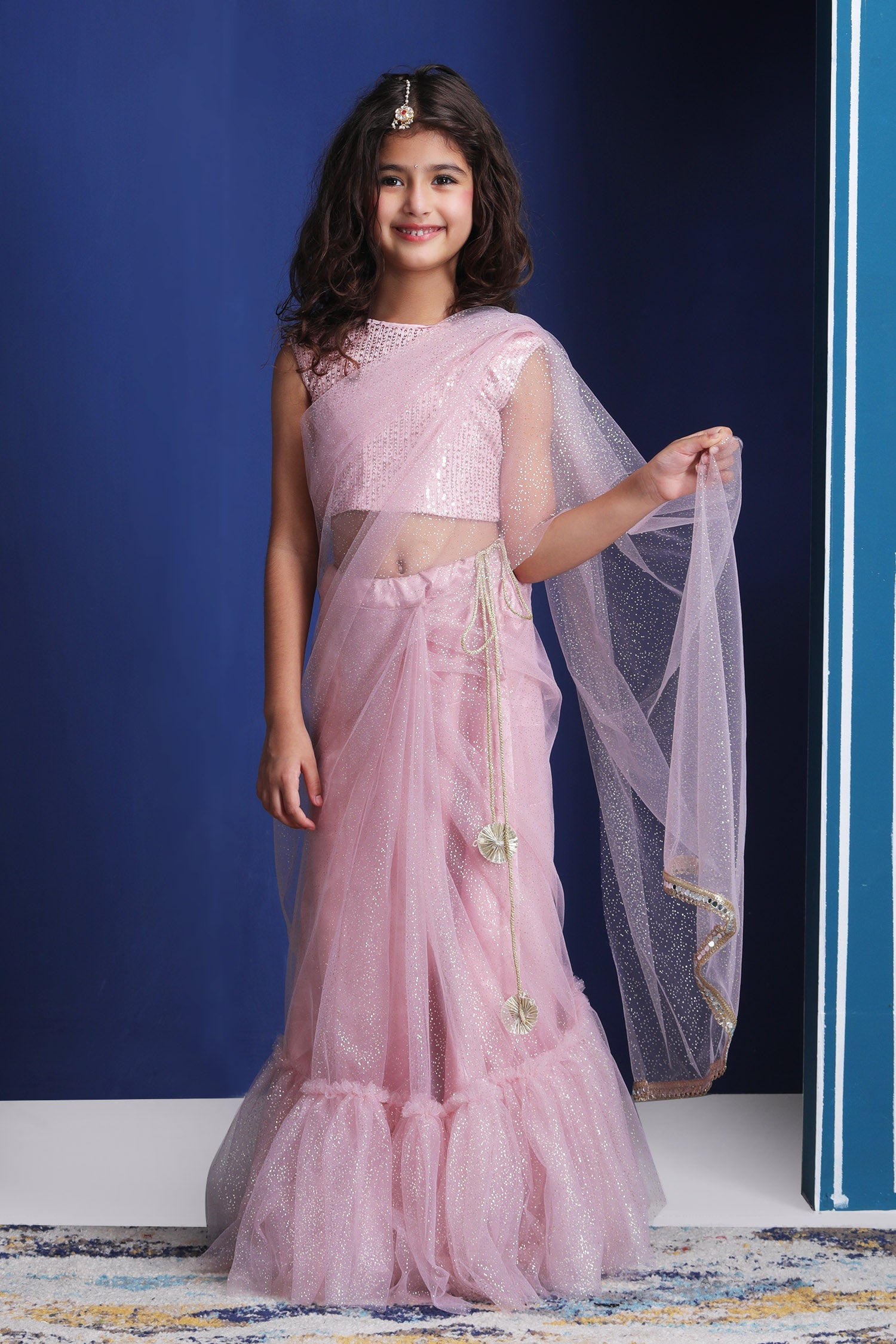 Rose Adaa Pre Stiched Saare