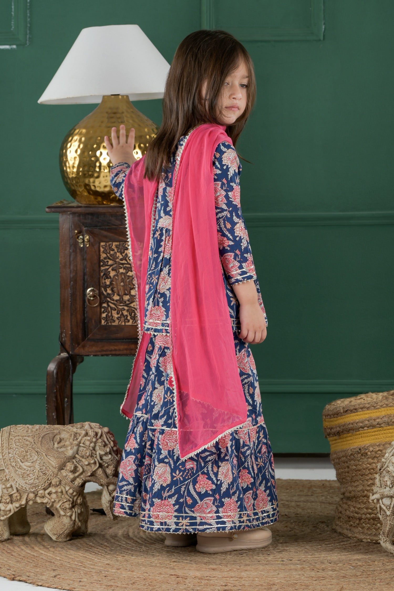 Neel Gulaabi Sharara Set