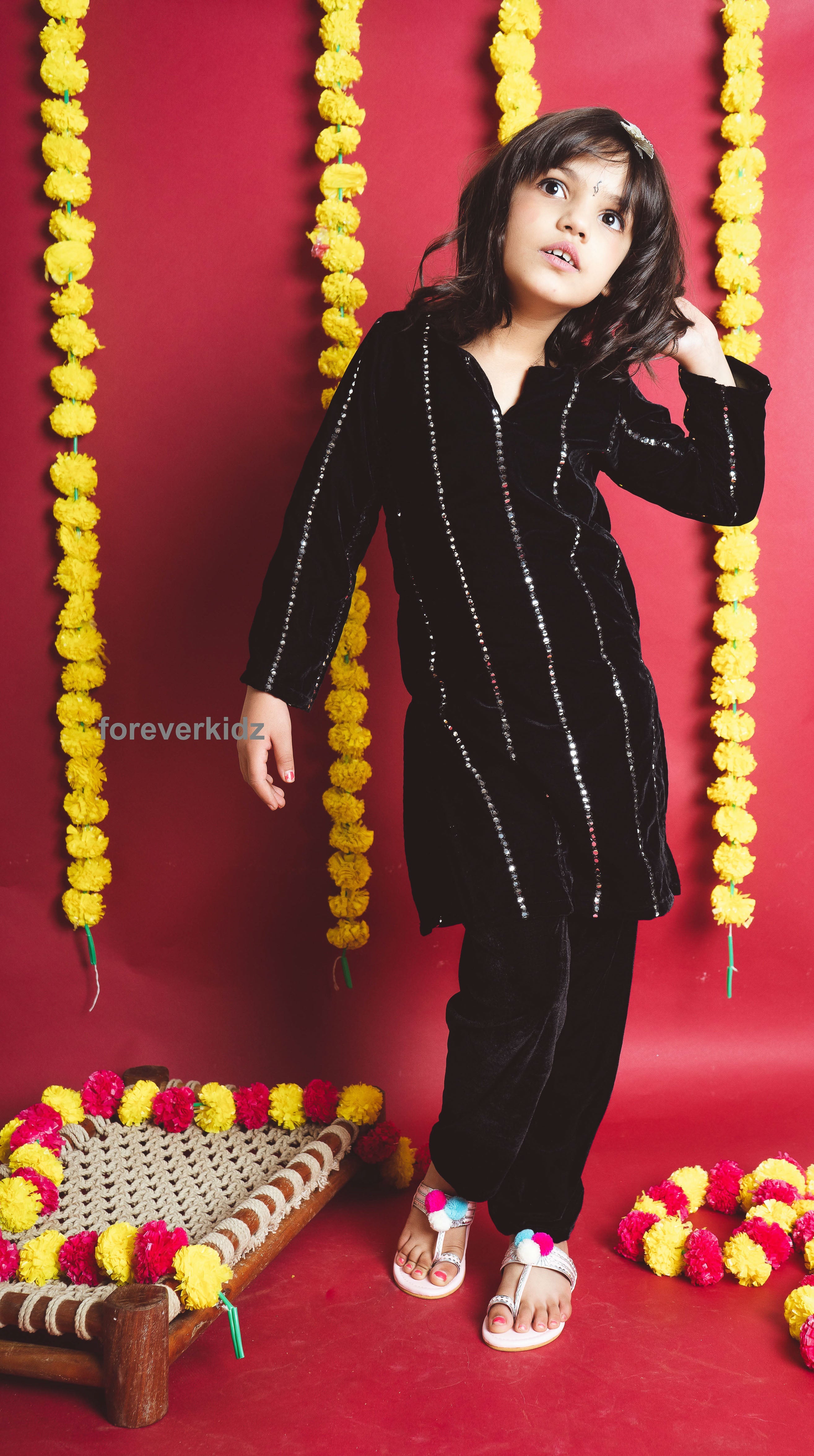 Twinkling Black Velvet Suit