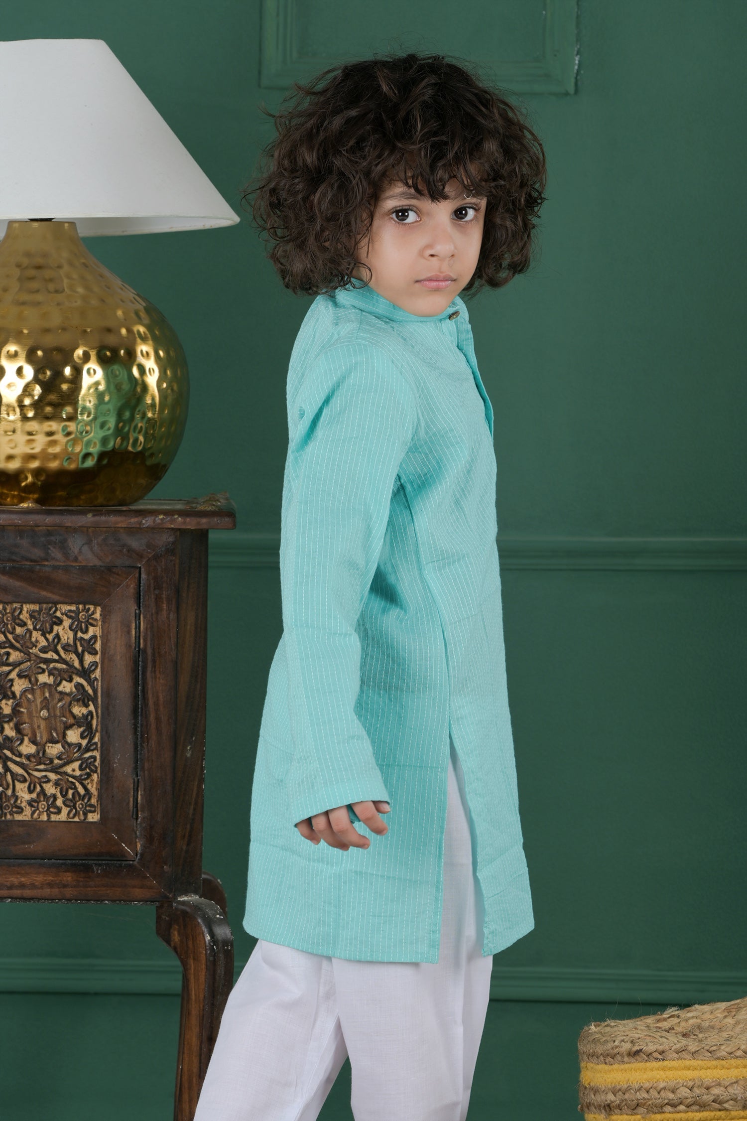 Junior Blue Charm Kurta Set