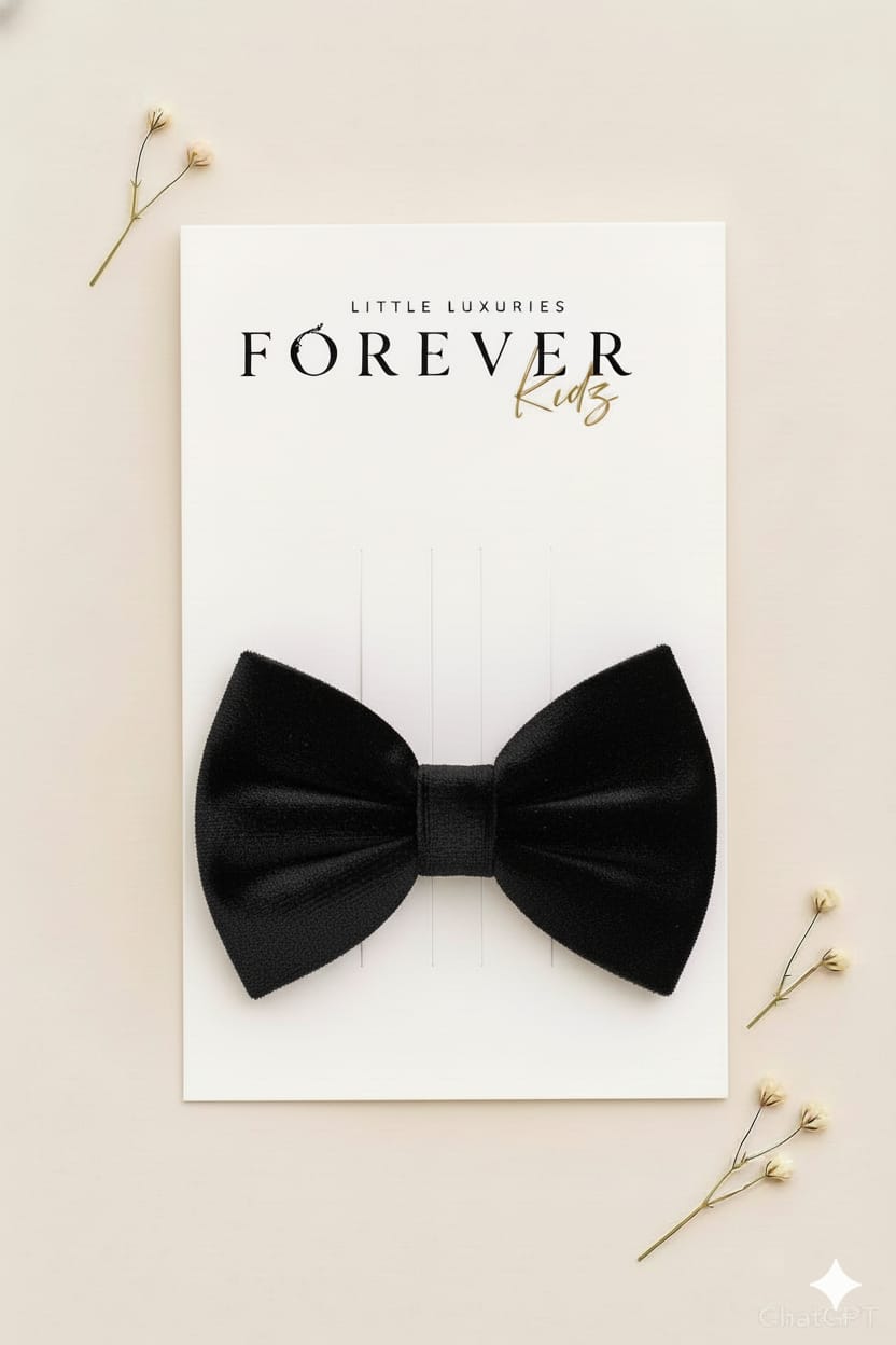 Midnight Velvet Bow Clip