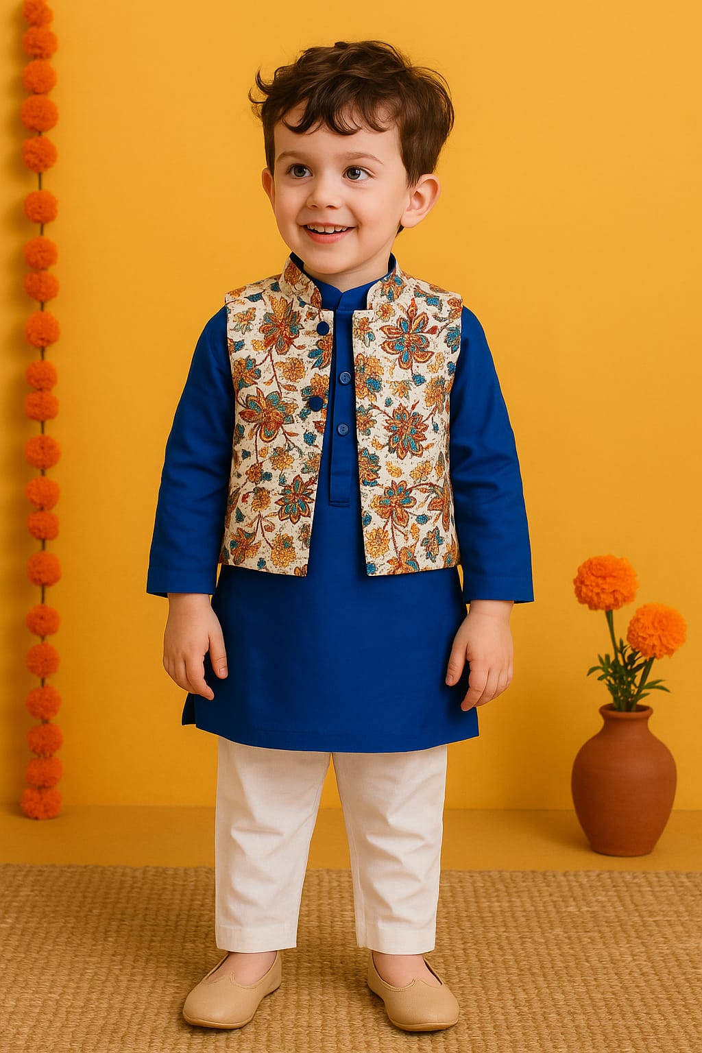 Little Melodies Kurta Set With Jacket