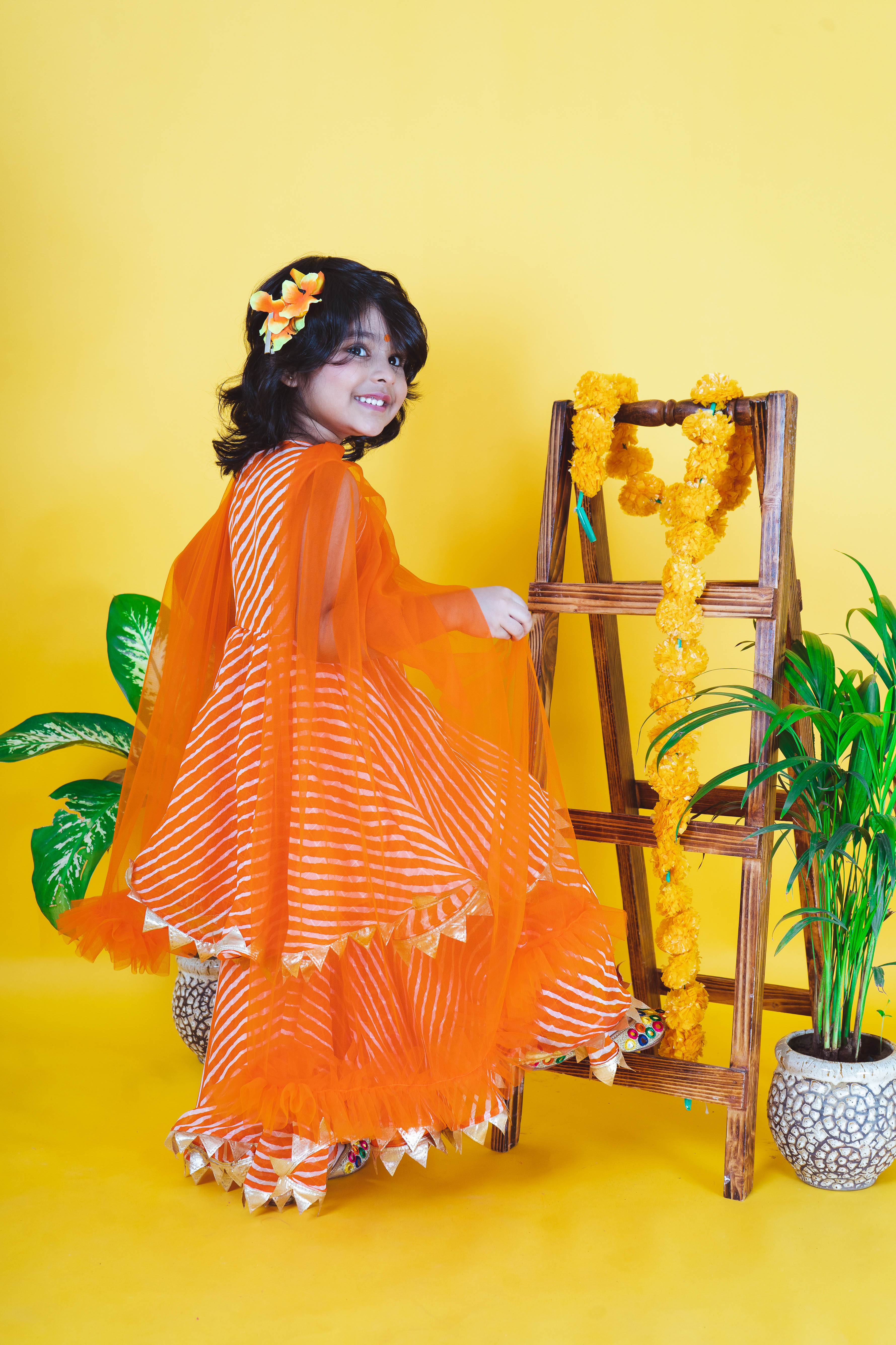 Marigold Leheriya Sharara Set