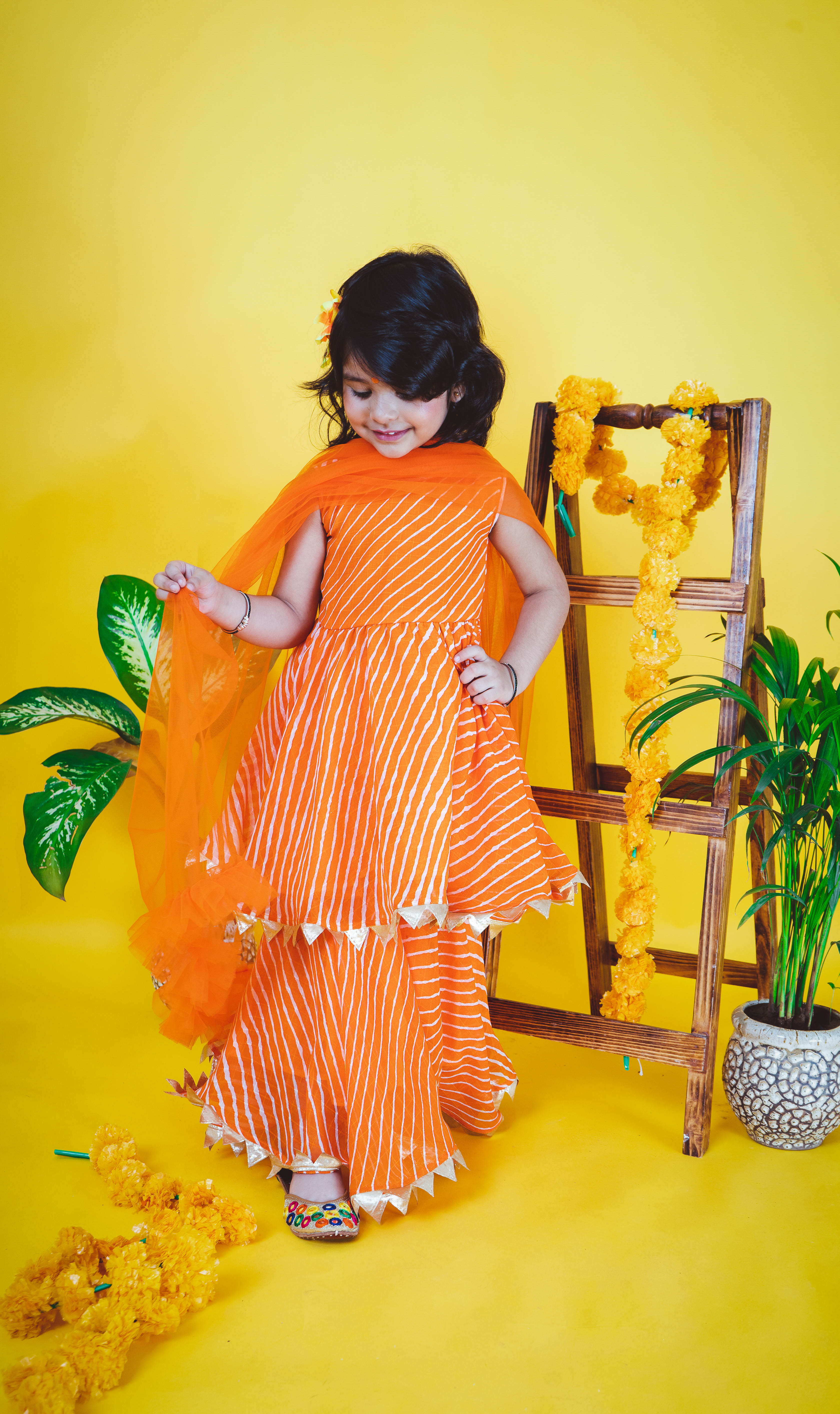 Marigold Leheriya Sharara Set