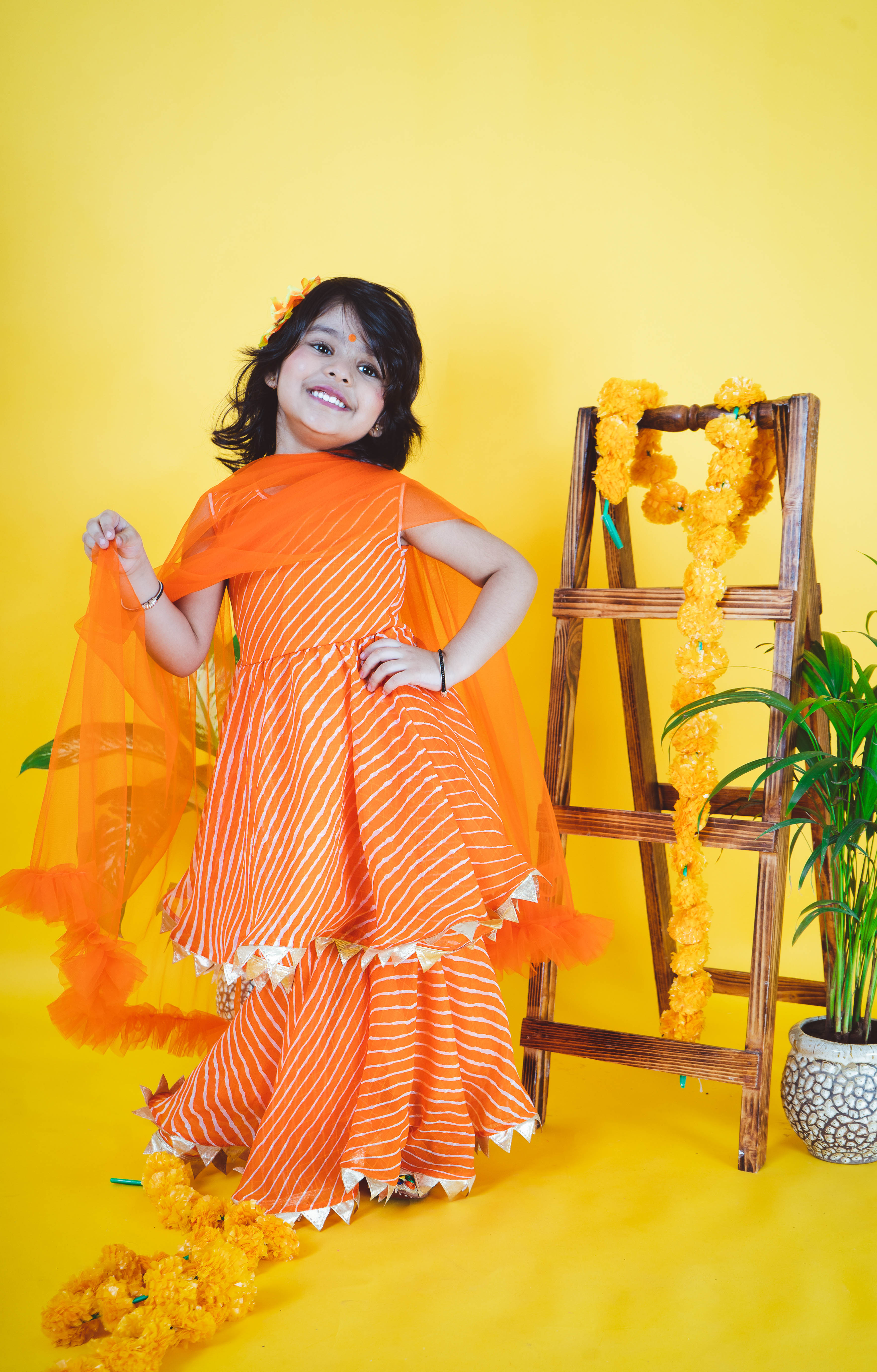 Marigold Leheriya Sharara Set
